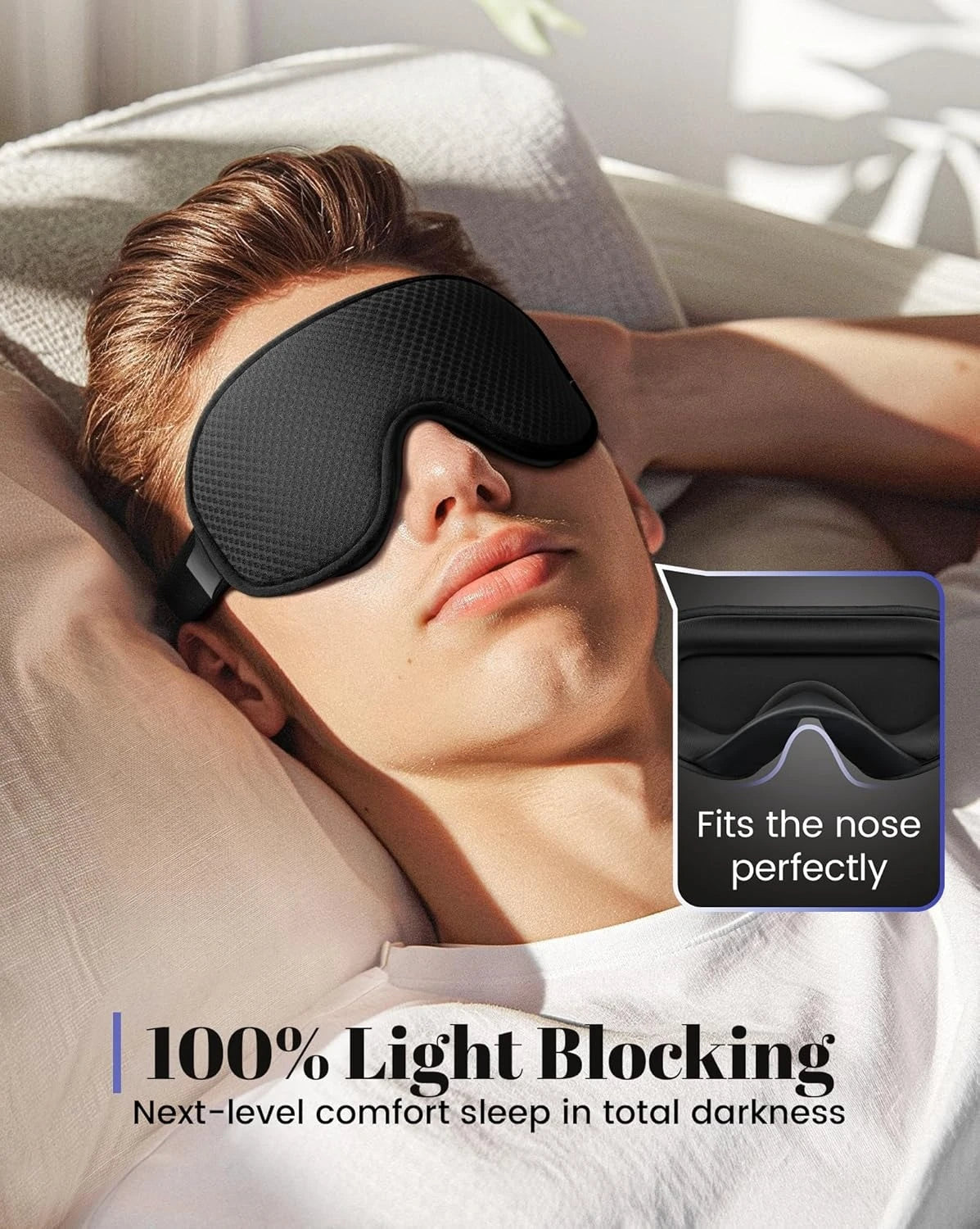 3D Blackout Sleep Mask — Breathable & Adjustable