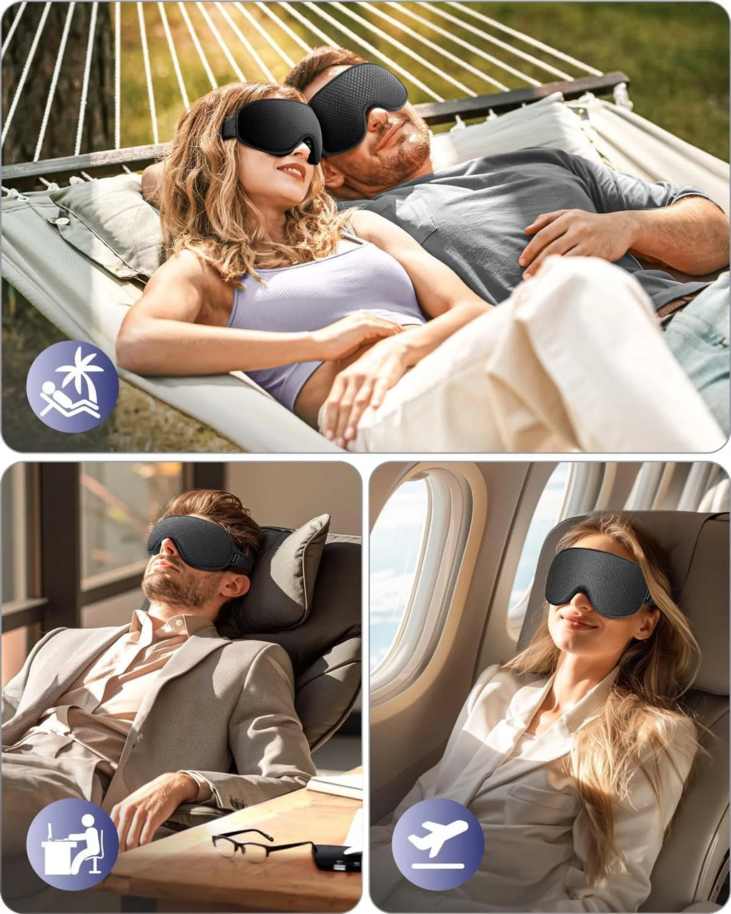 3D Blackout Sleep Mask — Breathable & Adjustable
