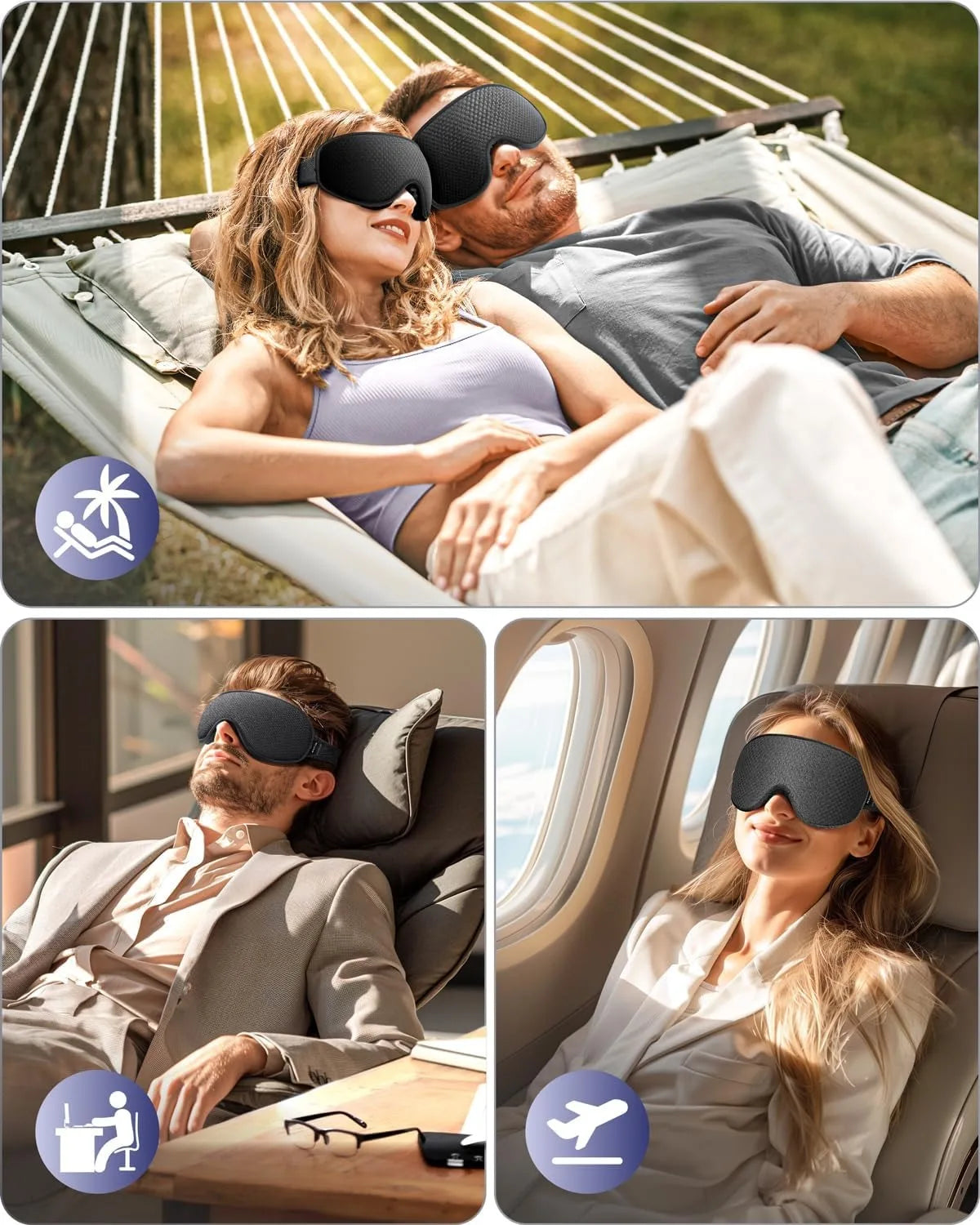 3D Blackout Sleep Mask — Breathable & Adjustable